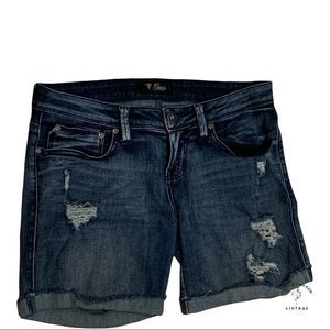 Guess Distressed Jean Shorts sz 28 - denim